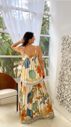 VESTIDO LISBOA LONGO ESTAMPADO ALÇA REGULÁVEL na internet