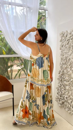 VESTIDO LISBOA LONGO ESTAMPADO ALÇA REGULÁVEL - comprar online