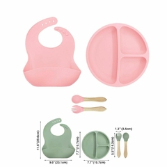 Set plato 3 divisiones 4 piezas ROSA en internet