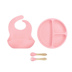Set plato 3 divisiones 4 piezas ROSA - comprar online