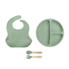 Set plato 3 divisiones 4 piezas VERDE MUSGO - comprar online