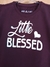 Imagem do T-shirt feminina infantil Little Blessed com babado e aplicação de pérolas