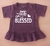 T-shirt feminina infantil Little Blessed com babado e aplicação de pérolas