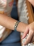 Pulseira cristal azul + Pérola + Espírito Santo