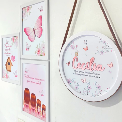 Borboletas Jardim - KIT QUADRINHOS E PORTA MATERNIDADE - KIT016 - comprar online