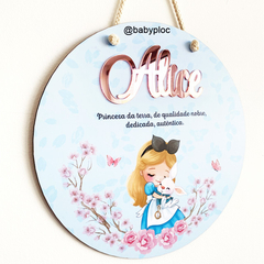 PLAQUINHA MDF ALICE NO PAÍS DAS MARAVILHAS| M085