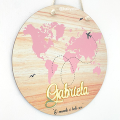PLAQUINHA MDF MAPA MUNDI | M174