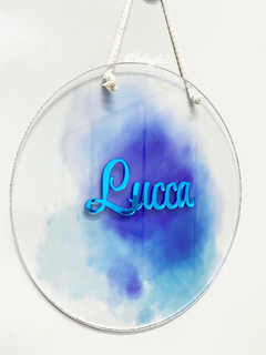 PLAQUINHA ACRÍLICO TRANSPARENTE AZUL - comprar online