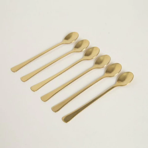 Cucharitas Largas de Acero Dorado - comprar online