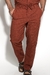 Pantalones de Lino A Medida Cuadros Terracota - comprar online