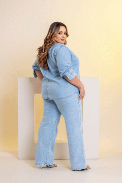 CALÇA WIDE LEG JEANS MARMORIZADA - GRAMMD 2304000 - comprar online