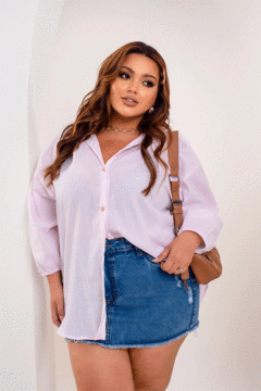 Camisa listrada Manga Longa - Rosa 2205