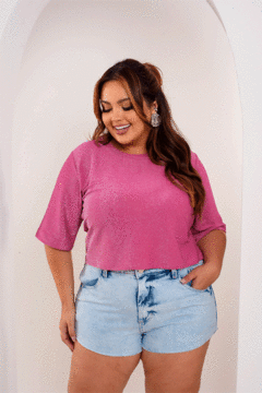 Tee Cropped Pink Lurex - 2175000 - comprar online