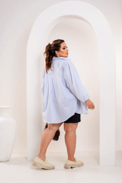 Camisa Listrada Manga longa - Azul - comprar online
