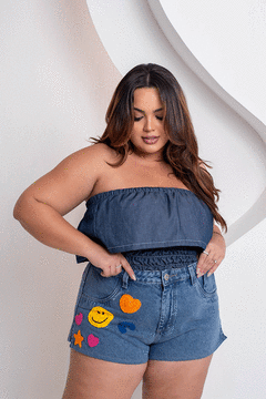 Blusa Jeans Tomara que caia Plus Size - 2291000 - comprar online