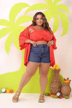 Kimono com cropped em Laise Bordado - GRAMMD na internet