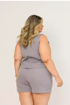 Colete Alfaiataria Assimétrico Cinza - 2498000 na internet