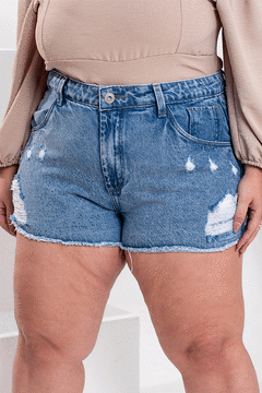Short Jeans Destroyed Marmorizado - GRAMMD 2309000 - GRAMMD