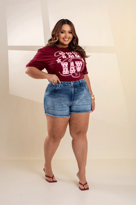 Short Curto Jeans Efeitos Laser GRAMMD - 2384000 - comprar online