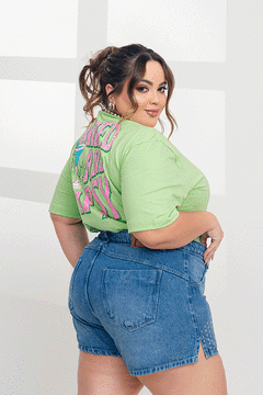 Short jeans com pedrarias abertura lateral - GRAMMD 2339000 - loja online