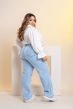 Calça Wide Leg Jeans Destroyed - GRAMMD 2305000 - GRAMMD