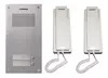 Portero Commax 2 Pulsadores Frente 2um + 2 Tel Ss + Fuente