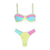 conjunto biquíni aloha [amarelo, verde-água e rosa] - MUNDO IN