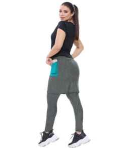 Calça Saia C/ Bolso (Cinza/Verde) - comprar online