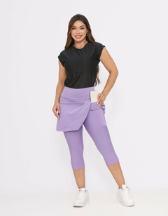 Conjunto Capri e Blusa - Lilás/Preto