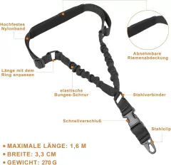 CORREA TÁCTICA MILITAR UN PUNTO BUNGEE - Tactical Supply