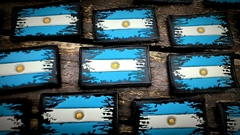 PARCHE BANDERA ARGENTINA PVC RASGADA