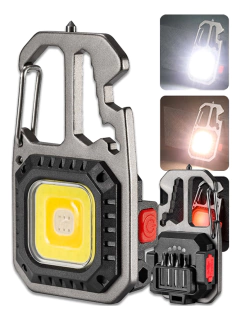 LINTERNA METALICA LLAVERO COB 6 modos herramientas - tienda online