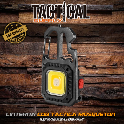 LINTERNA METALICA LLAVERO COB 6 modos herramientas
