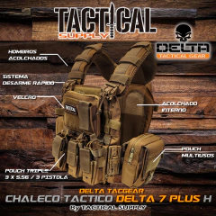 CHALECO TACTICO DELTA 7 PLUS DOBLE LIBERACION RAPIDA + MOCHILA HIDRATACION - comprar online