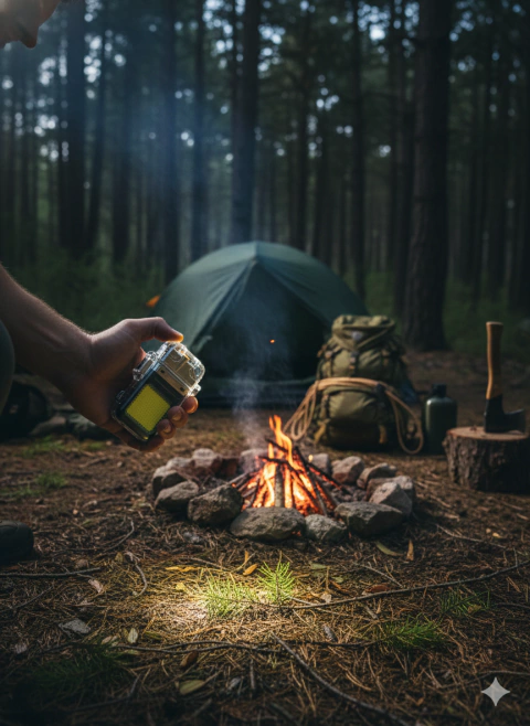 MINI LINTERNA COB + ENCENDEDOR CATALITICO SUPERVIVECIA PREPPERS EDC