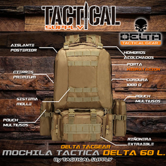 MOCHILA TACTICA 60 L. DESMONTABLE 4 en 1 DELTA TACTICAL - Tactical Supply