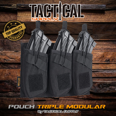 POUCH TRIPLE MODULAR ELITE M4 / AK / FAL CORDURA 1000D. MOLLE