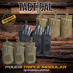 POUCH TRIPLE MODULAR ELITE M4 / AK / FAL CORDURA 1000D. MOLLE - Tactical Supply