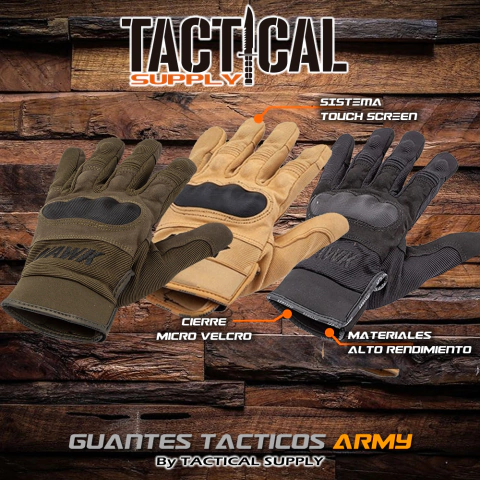 Guantes tacticos dedo entero con proteccion y touch screen
