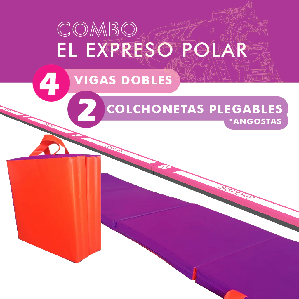 Combo Navideño EXPRESO POLAR / Viga Doble Combo 4 tramos (L=5 m) + 2 Colchonetas plegables angostas