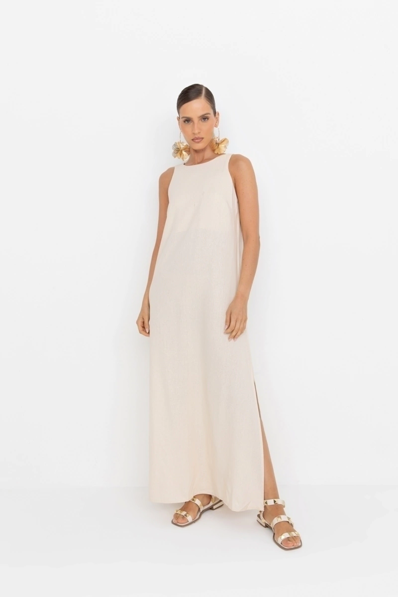 Vestido Regata Midi Linho