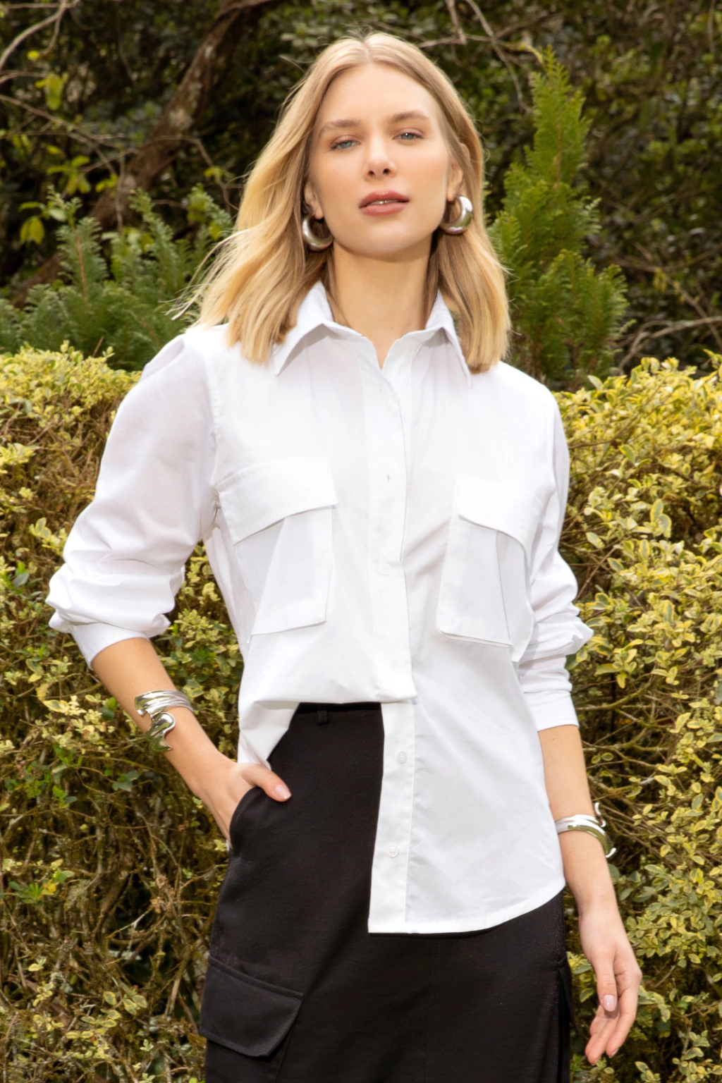 Camisa Utilitária Tricoline Branca