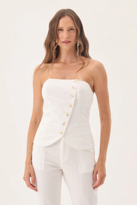 Top Sem Alça Linho Off - comprar online