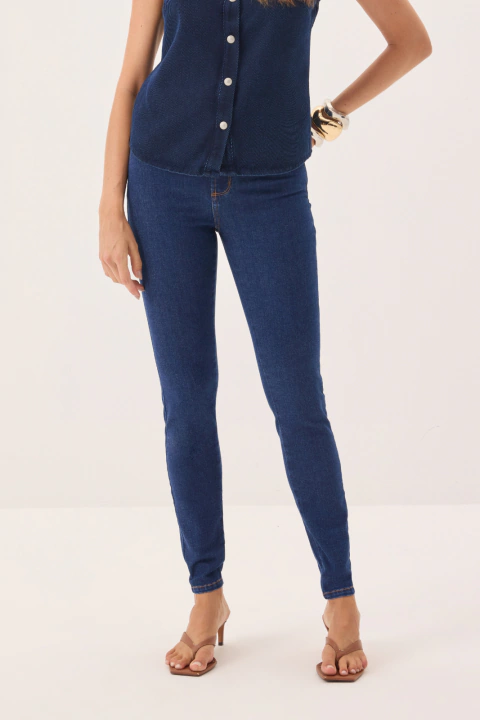 Calça Jeans Skinny Com Marcação