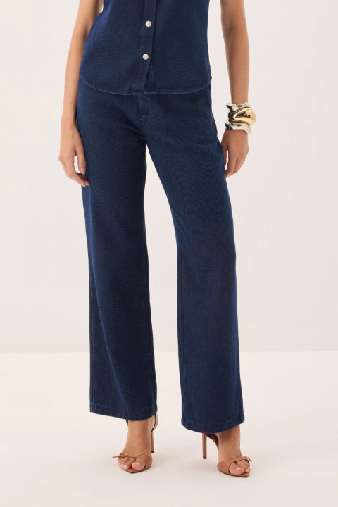 Calça Tipo Alfaiataria Jeans Texturizado - comprar online