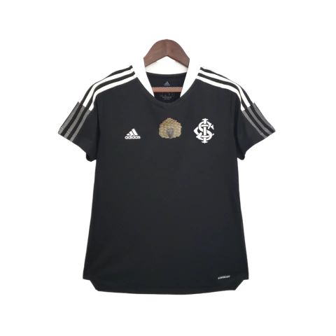 Camisa Internacional Edição Especial Consciência Negra 21/22 - Torcedor Adidas Feminina - Preta com detalhes em branco