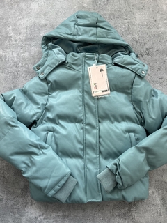 Campera puffer ecocuero con piel - comprar online