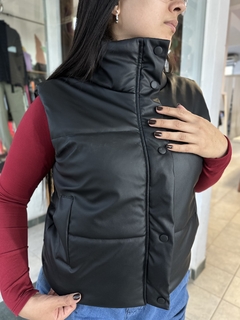 Chaleco ecocuero mujer botones y cierre - Sin Nombre Sport