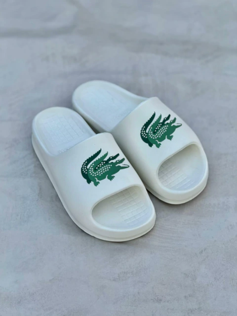Chinelo Lacoste Slide Croco 2.0 BZFWOS Branco