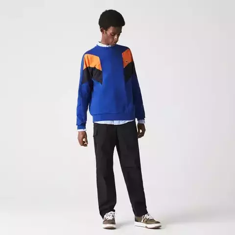 Moletom Lacoste Tricolor SH1360 Azul